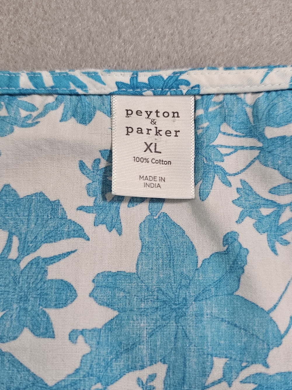 Peyton & Parker Aruba Floral Cotton Maxi Dress XL Blue White Tropical Boho - Picture 3 of 8